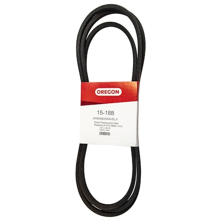 Oregon Replacement Belt, Premium Deck Drive Belt, Ariens Gravely 51213, 1/2 in X 127-5/8 in 15-188